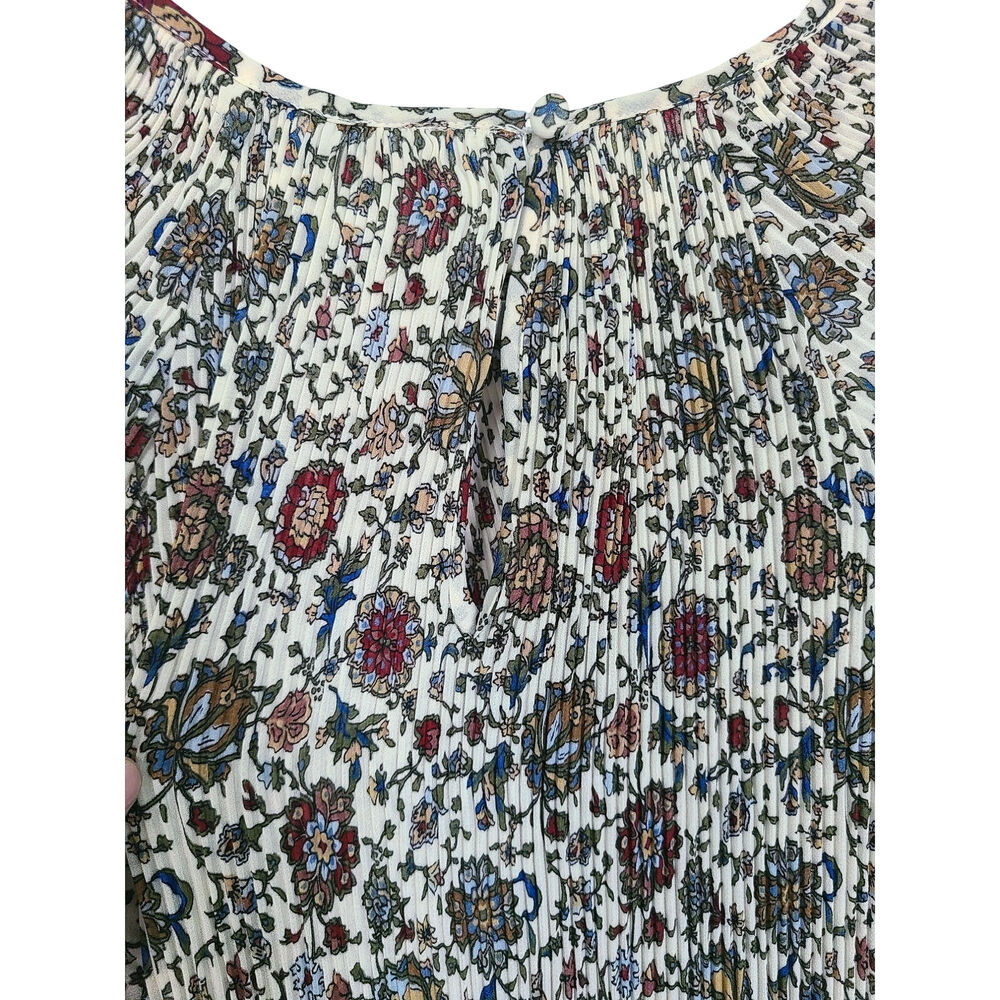 Veronica Beard Lewin Vine Floral Smocked Blouse Top Whitestone Multi Size 10 (M) - Picture 5 of 9